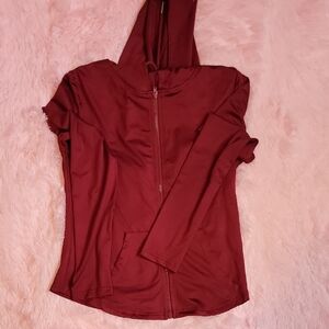 Burgundy Zip-Up Hoodie